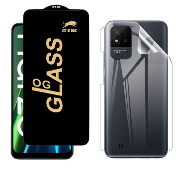 Realme Narzo 50i Protection Pack: OG Glass + Clear Back Jelly Film - Image 2