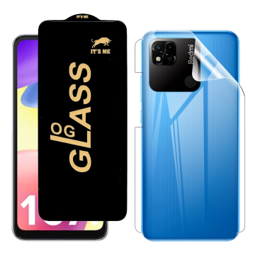 Redmi 10A Protection Pack: OG Glass + Clear Back Jelly Film - Image 2