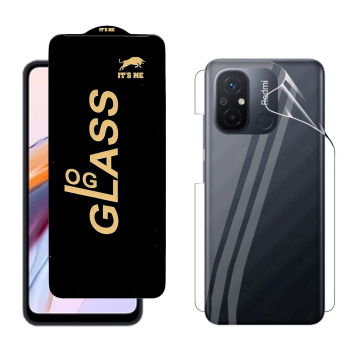 Redmi 12C Protection Pack: OG Glass + Clear Back Jelly Film - Image 2