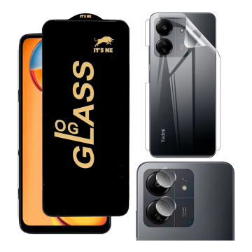 Redmi 13C 360¬∞ Clear Kit: OG Glass + Back Jelly Camera Guard - Image 2