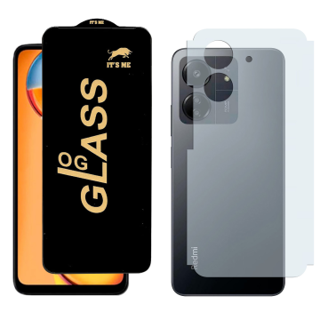 Redmi 13C Combo: OG Glass Screen Protector + Carbon Back Skin - Image 2