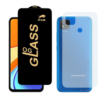 Redmi 9C Combo: OG Glass Screen Protector + Carbon Back Skin - Image 2
