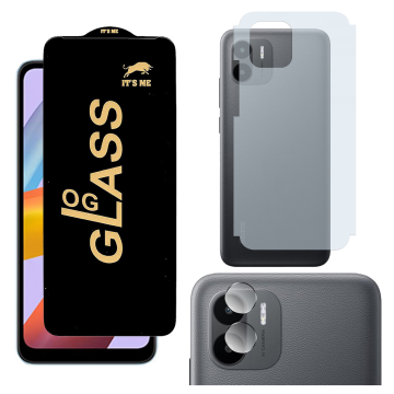 Redmi A2 Plus 3-in-1 Kit: OG Glass + Carbon Back Camera Protector - Image 2