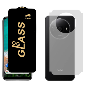 Redmi A3 Combo: OG Glass Screen Protector + Carbon Back Skin - Image 2