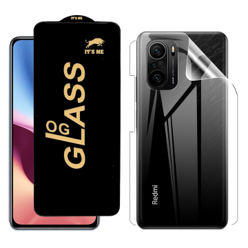 Redmi K40 Protection Pack: OG Glass + Clear Back Jelly Film - Image 2