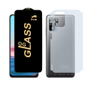 Redmi Note 10 Combo: OG Glass Screen Protector + Carbon Back Skin - Image 2