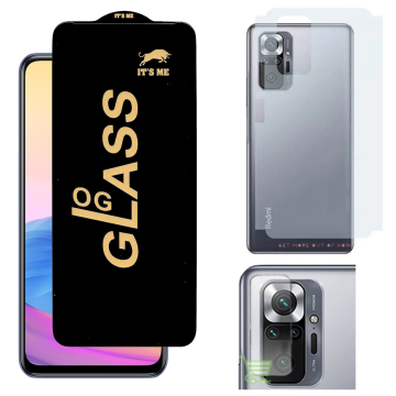 Redmi Note 10 Pro 3-in-1 Kit: OG Glass + Carbon Back Camera Protector - Image 2