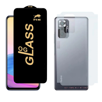 Redmi Note 10 Pro Combo: OG Glass Screen Protector + Carbon Back Skin - Image 2