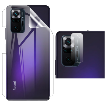 Redmi Note 10 Pro Max Clear Back Kit: Jelly Film + Camera Lens Protector - Image 2
