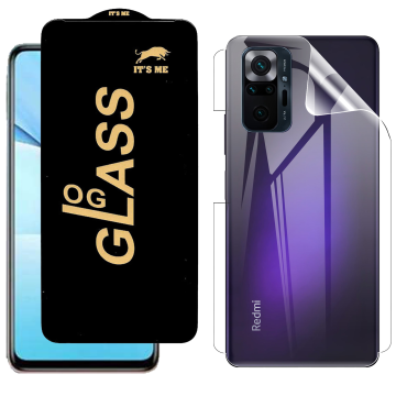 Redmi Note 10 Pro Max Protection Pack: OG Glass + Clear Back Jelly Film - Image 2