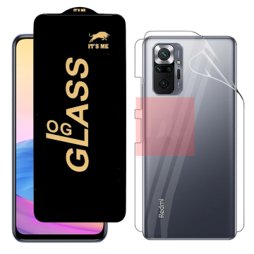 Redmi Note 10 Pro Protection Pack: OG Glass + Clear Back Jelly Film - Image 2