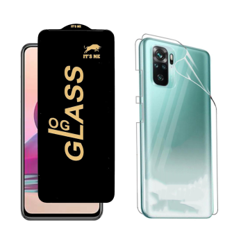 Redmi Note 10S Protection Pack: OG Glass + Clear Back Jelly Film - Image 2