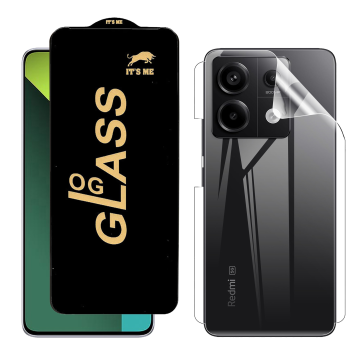 Redmi Note 13 Protection Pack: OG Glass + Clear Back Jelly Film - Image 2