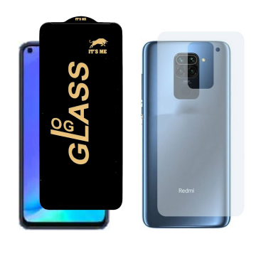 Redmi Note 9 Combo: OG Glass Screen Protector + Carbon Back Skin - Image 2