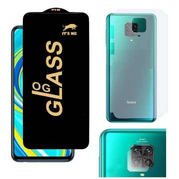 Redmi Note 9 Pro 3-in-1 Kit: OG Glass + Carbon Back Camera Protector - Image 2