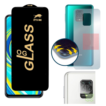 Redmi Note 9S 3-in-1 Kit: OG Glass + Carbon Back Camera Protector - Image 2