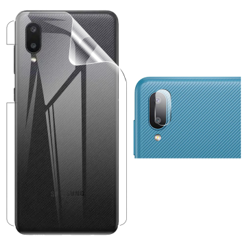 Samsung A02 Clear Back Kit: Jelly Film + Camera Lens Protector - Image 2
