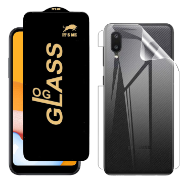 Samsung A02 Protection Pack: OG Glass + Clear Back Jelly Film - Image 2