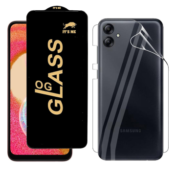 Samsung A04e Protection Pack: OG Glass + Clear Back Jelly Film - Image 2