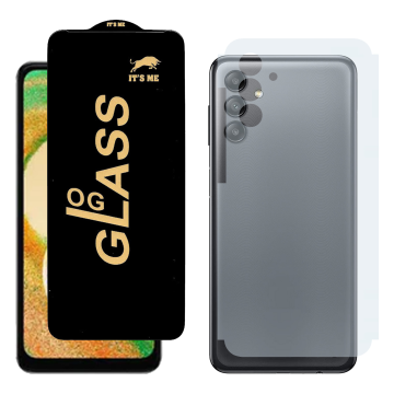 Samsung A04s Combo: OG Glass Screen Protector + Carbon Back Skin - Image 2