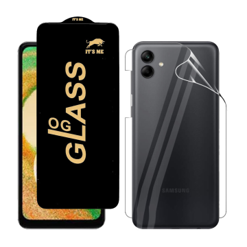 Samsung A04s Protection Pack: OG Glass + Clear Back Jelly Film - Image 2