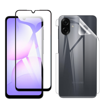 Samsung A07 Glass Protector 5D-10D-11D-21D-9D Full Coverage + Back Clear Jelly Soft Film Protection Hydrogel For Galaxy - Image 2