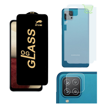 Samsung A12 3-in-1 Kit: OG Glass + Carbon Back Camera Protector - Image 2