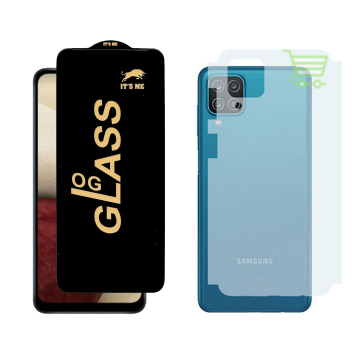 Samsung A12 Combo: OG Glass Screen Protector + Carbon Back Skin - Image 2