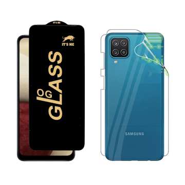 Samsung A12 Protection Pack: OG Glass + Clear Back Jelly Film - Image 2
