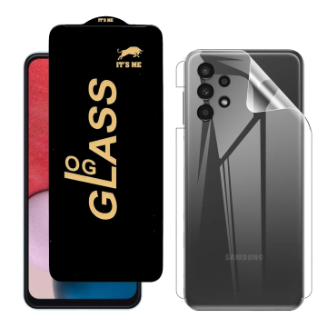 Samsung A13 5G Protection Pack: OG Glass + Clear Back Jelly Film - Image 2