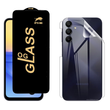 Samsung A15 Protection Pack: OG Glass + Clear Back Jelly Film - Image 2