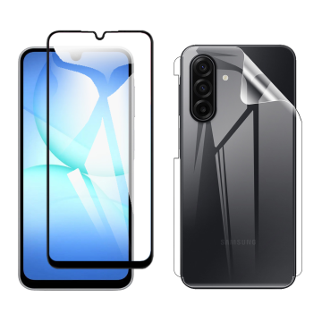Samsung A17 Glass Protector 5D-10D-11D-21D-9D Full Coverage + Back Clear Jelly Soft Film Protection Hydrogel For Galaxy - Image 2