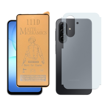 Samsung A17 Matte Glass Protector Ceramic + Back Carbon Fiber Soft Skin Sheet For Galaxy - Image 2