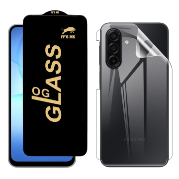 Samsung A17 OG Glass Protector HD Plus Premium Quality + Back Clear Jelly Soft Film Protection Hydrogel For Galaxy - Image 2