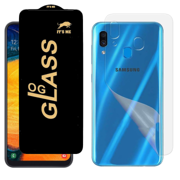 Samsung A20 Protection Pack: OG Glass + Clear Back Jelly Film - Image 2