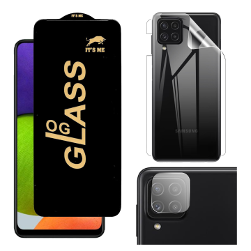 Samsung A22 4G 360¬∞ Clear Kit: OG Glass + Back Jelly Camera Guard - Image 2