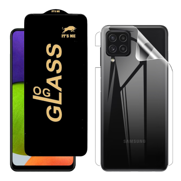 Samsung A22 4G Protection Pack: OG Glass + Clear Back Jelly Film - Image 2
