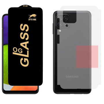 Samsung A22 Combo: OG Glass Screen Protector + Carbon Back Skin - Image 2