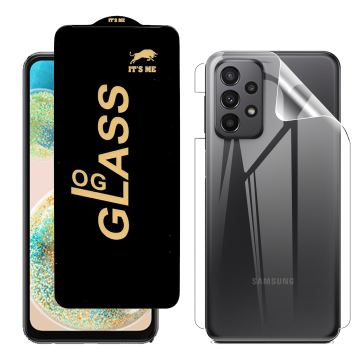 Samsung A23 5G Protection Pack: OG Glass + Clear Back Jelly Film - Image 2