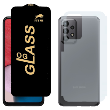 Samsung A23 Combo: OG Glass Screen Protector + Carbon Back Skin - Image 2