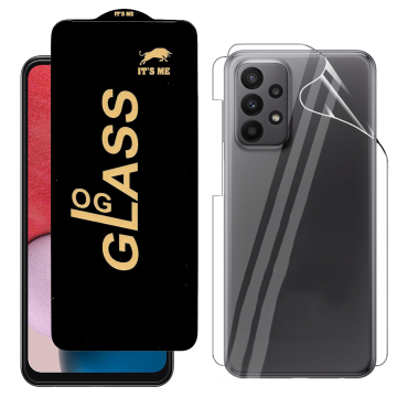 Samsung A23 Protection Pack: OG Glass + Clear Back Jelly Film - Image 2