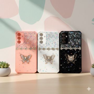 Samsung A24 Back Cover Fancy Heart Glitter Sweet Style Cover Case For A24 - Image 2