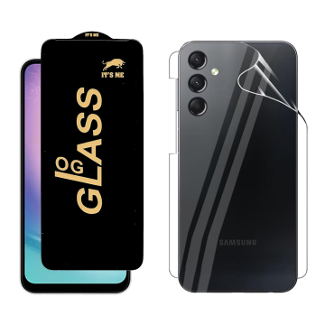 Samsung A24 Protection Pack: OG Glass + Clear Back Jelly Film - Image 2