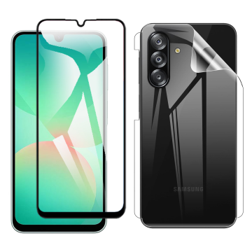Samsung A26 Glass Protector 5D-10D-11D-21D-9D Full Coverage + Back Clear Jelly Soft Film Protection Hydrogel For Galaxy - Image 2