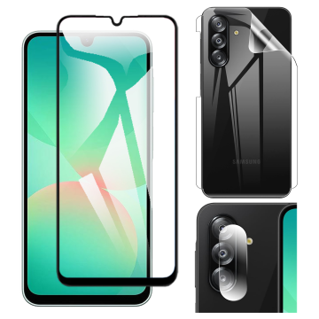 Samsung A26 Glass Protector 5D-10D-11D-21D-9D Full Coverage + Back Clear Jelly Soft Film Protection Hydrogel Rear Camera 9H Gorilla Flexible Protectior For Galaxy - Image 2