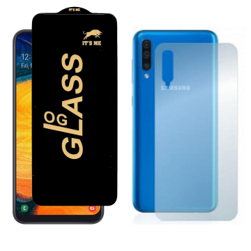 Samsung A30 Combo: OG Glass Screen Protector + Carbon Back Skin - Image 2