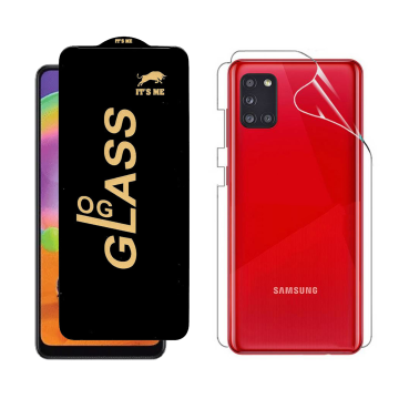 Samsung A31 Protection Pack: OG Glass + Clear Back Jelly Film - Image 2