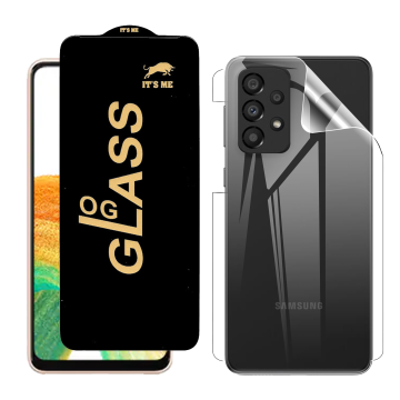 Samsung A33 5G Protection Pack: OG Glass + Clear Back Jelly Film - Image 2