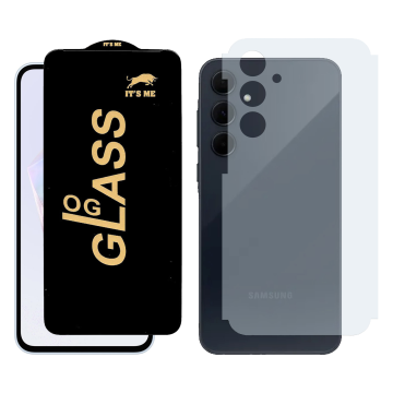 Samsung A35 Combo: OG Glass Screen Protector + Carbon Back Skin - Image 2