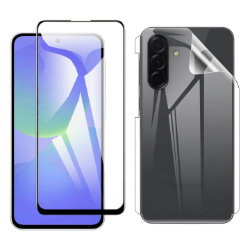 Samsung A36 Glass Protector 5D-10D-11D-21D-9D Full Coverage + Back Clear Jelly Soft Film Protection Hydrogel - Image 2